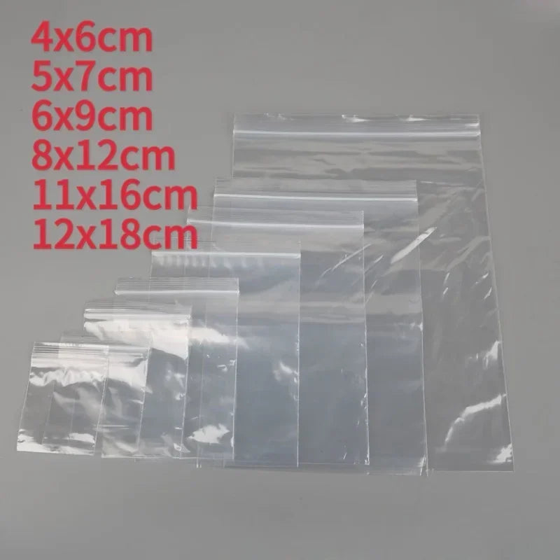 Transparent Zip Bags Reclosable Vacuum Storage Poly Bags For Kitchen