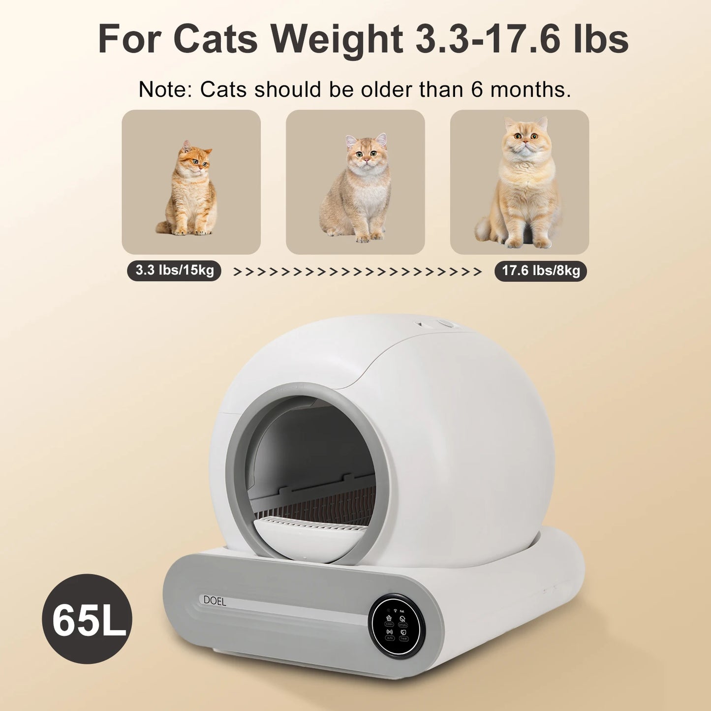 DOEL Self Cleaning Cat Litter Box With App Control