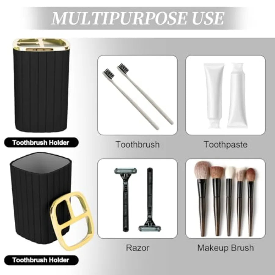 Bathroom Accessories Set Soap Dispenser Toothbrush Holder Metal