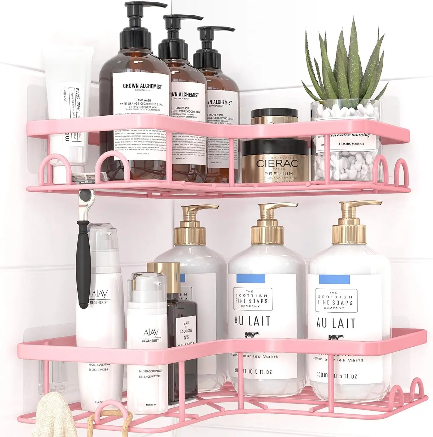 Corner Shower Caddy 2 Pack Adhesive Stainless Steel Shelves