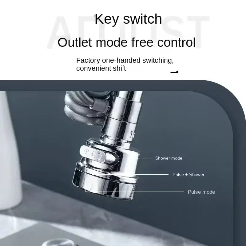 3 Mode Sink Faucet 360 Degree Rotation Water Saving Tap