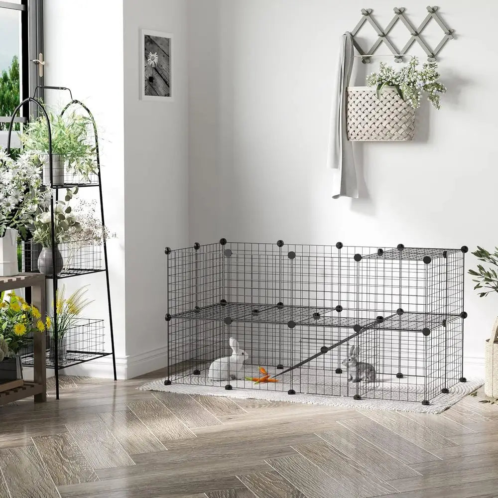36 Panels Small Animal Playpen With Door For Rabbits