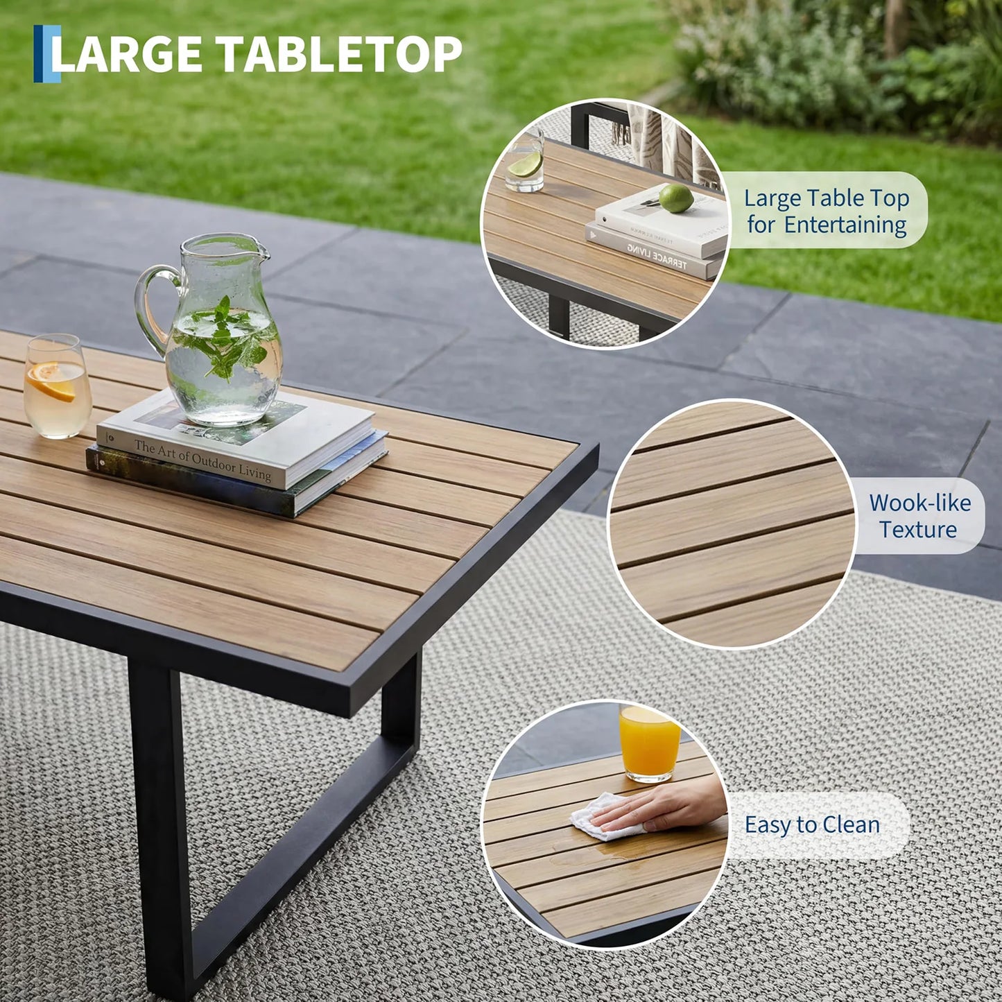 HobbyLane Modern Outdoor Patio Conversation Set With Coffee Table