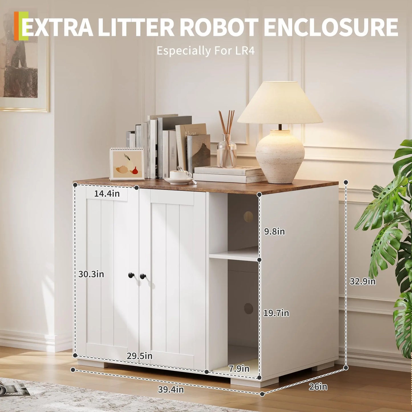 HiMISS Cat Litter Enclosure For Litter Robot Three Four Dog-Proof