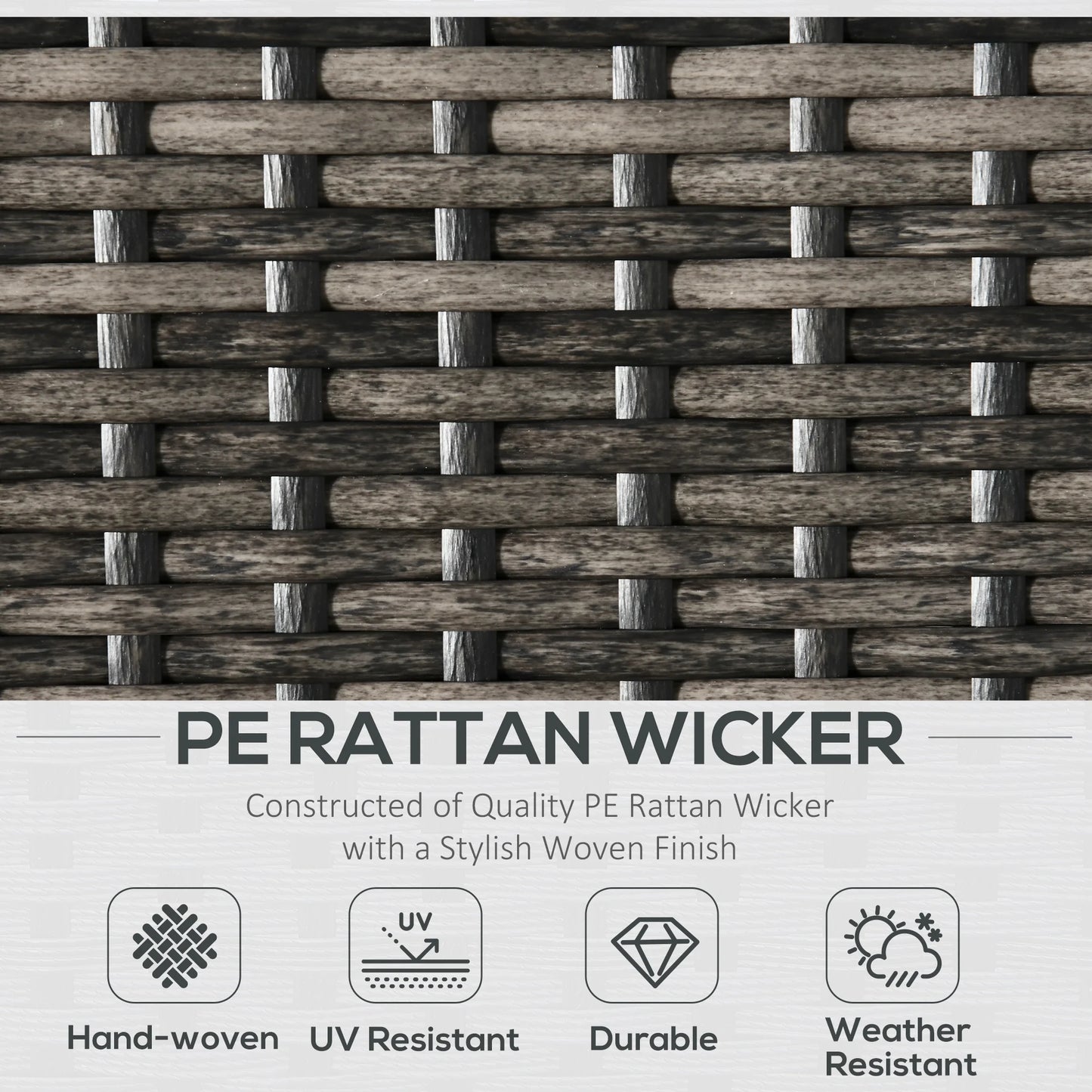 Outdoor Wicker Patio Set 4 Pieces With Table And Chairs