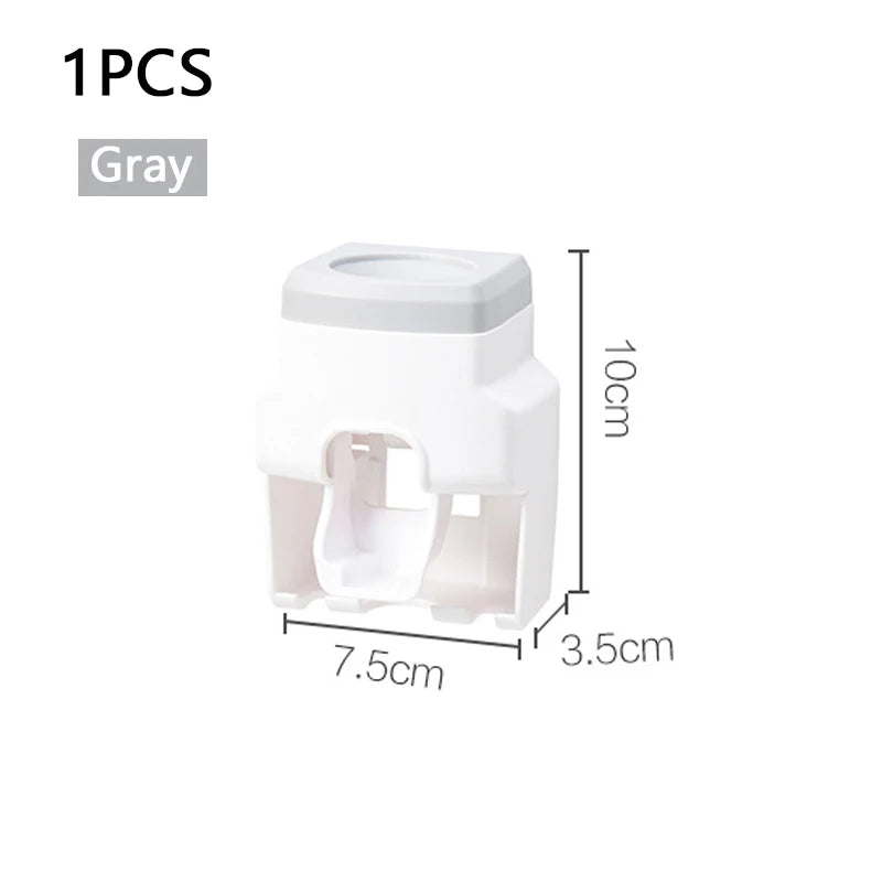Automatic Toothpaste Dispenser And Wall Mount Toothbrush Holder Gadget
