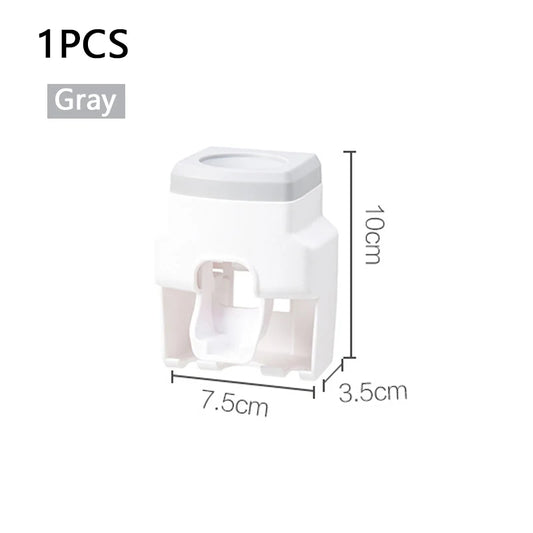Automatic Toothpaste Dispenser And Wall Mount Toothbrush Holder Gadget