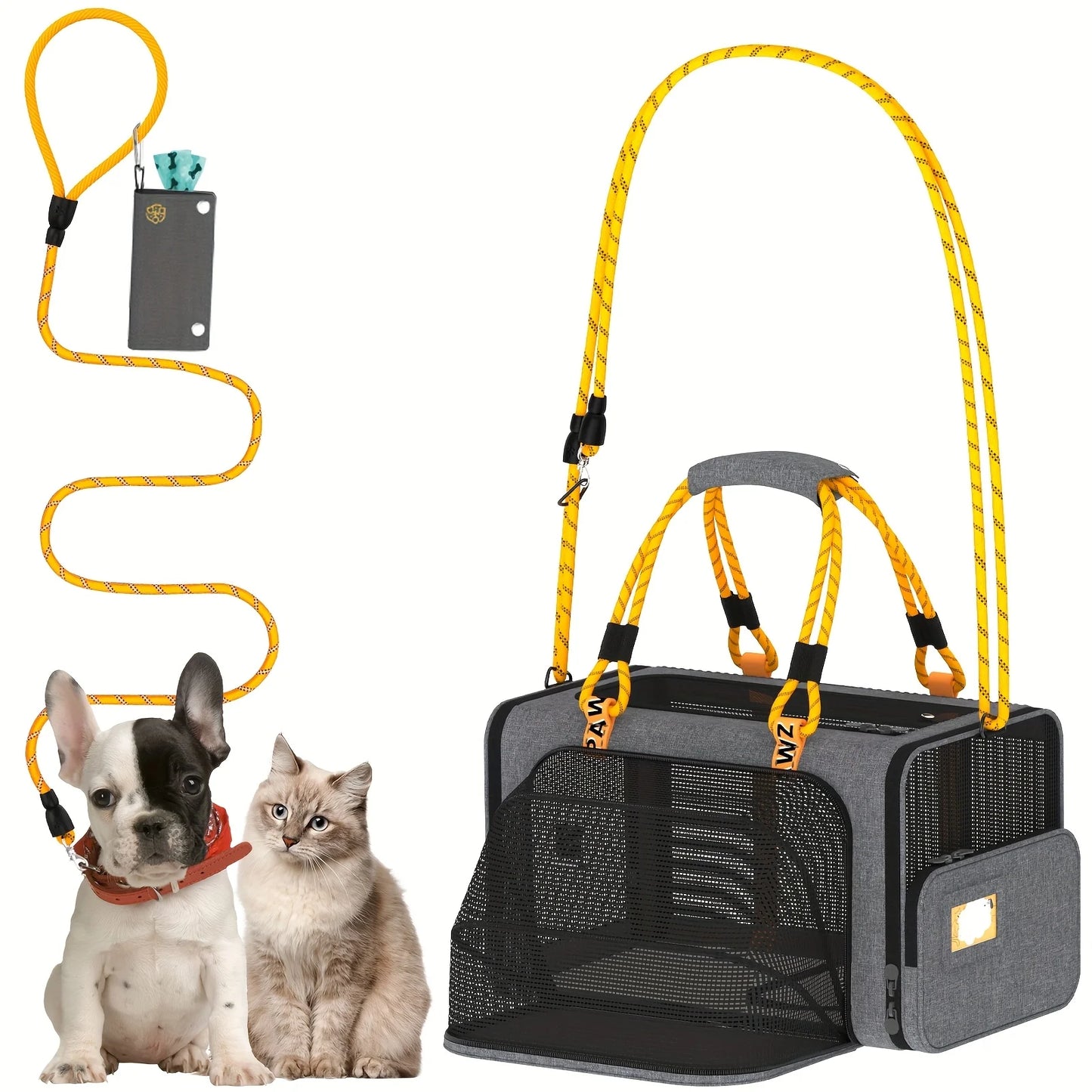 PAWZIDEA Expandable Cat Carrier With ID Card TSA Approved Under Seat