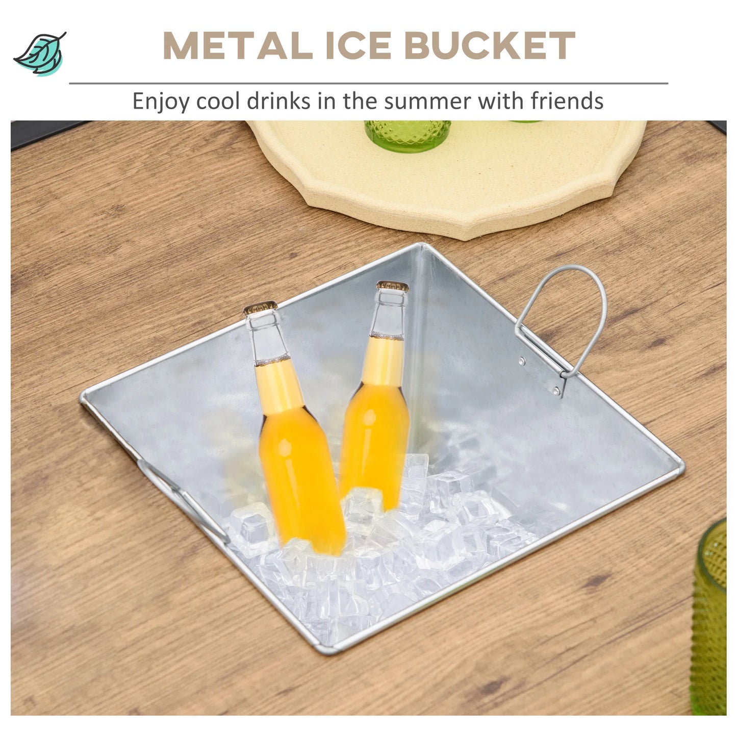 5 Piece Garden Patio Dining Set With Ice Bucket Table