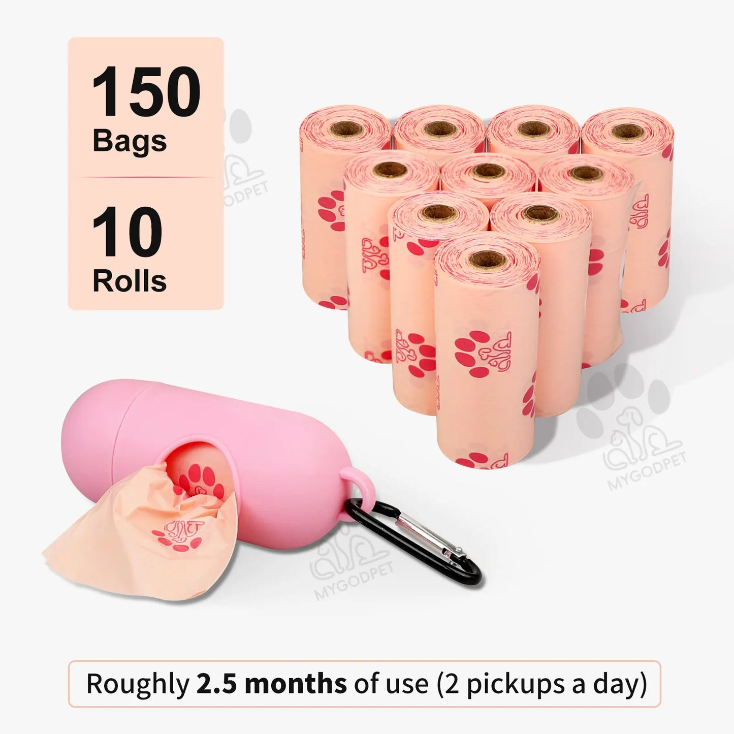 Biodegradable Dog Poop Bags With Dispenser Lavender Scented 150 Count