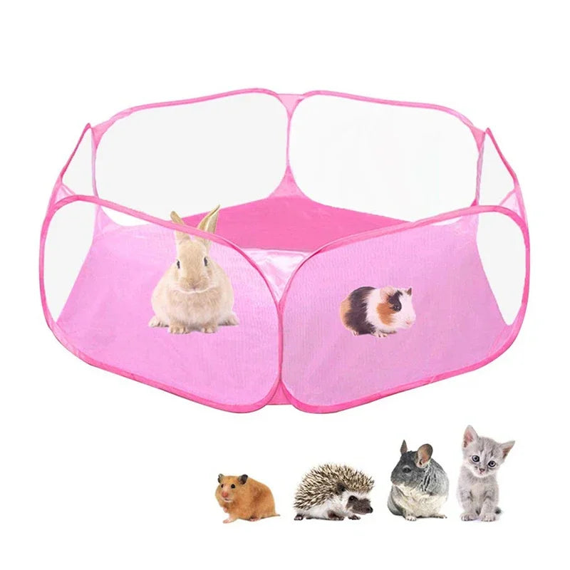 Foldable Transparent Pet Cage Playpen For Dogs Cats And Rabbits