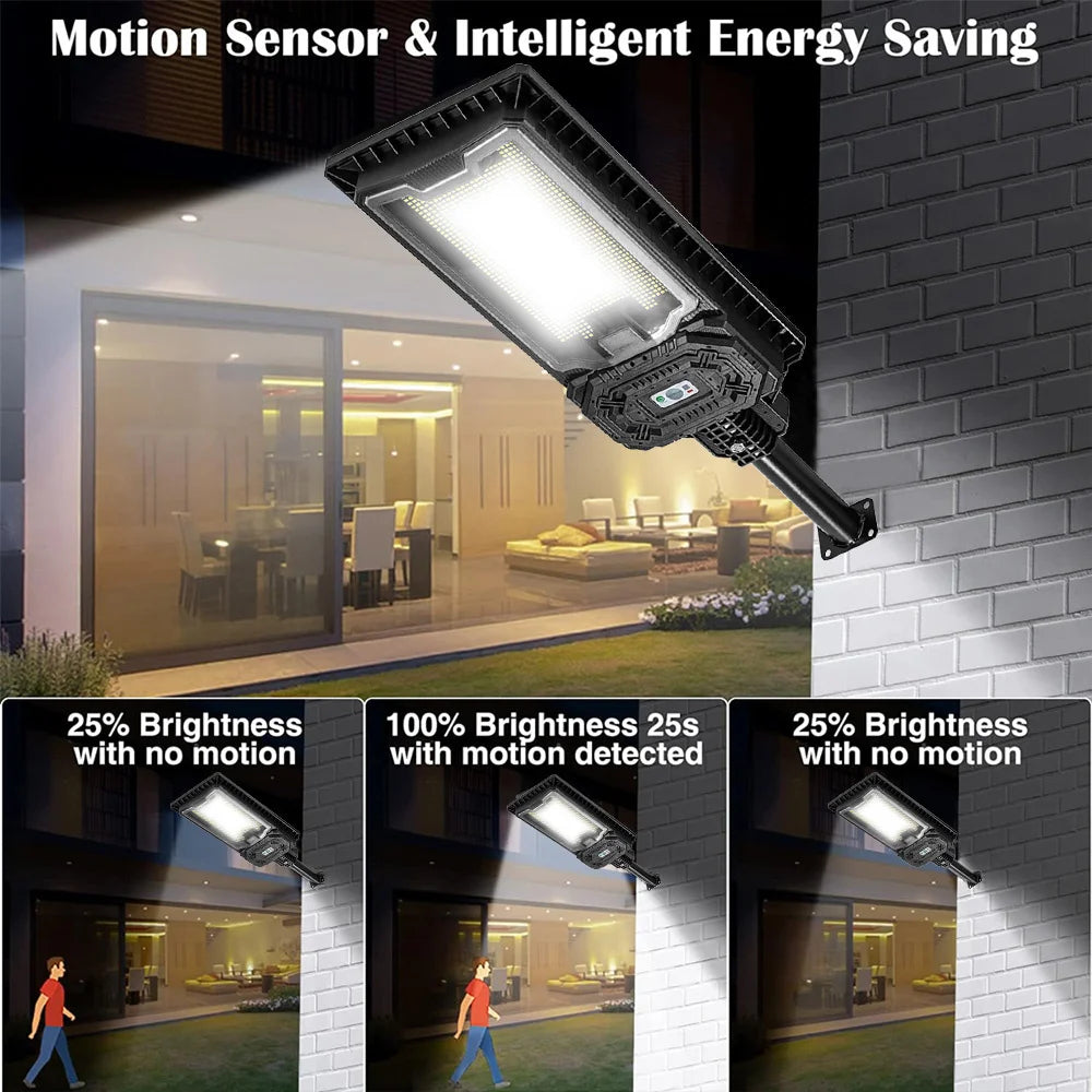 9000mAh Solar Street Light Dusk To Dawn Waterproof Outdoor Lamp