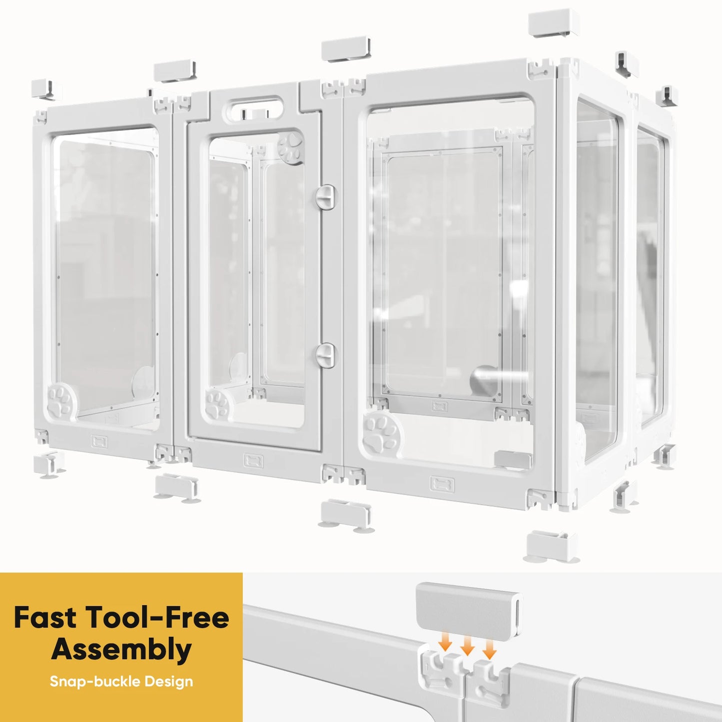 Jetting Clear Acrylic Dog Play Pen Indoor Puppy Fence Door