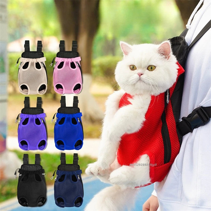 Breathable Mesh Pet Carrier Backpack For Cats And Dogs