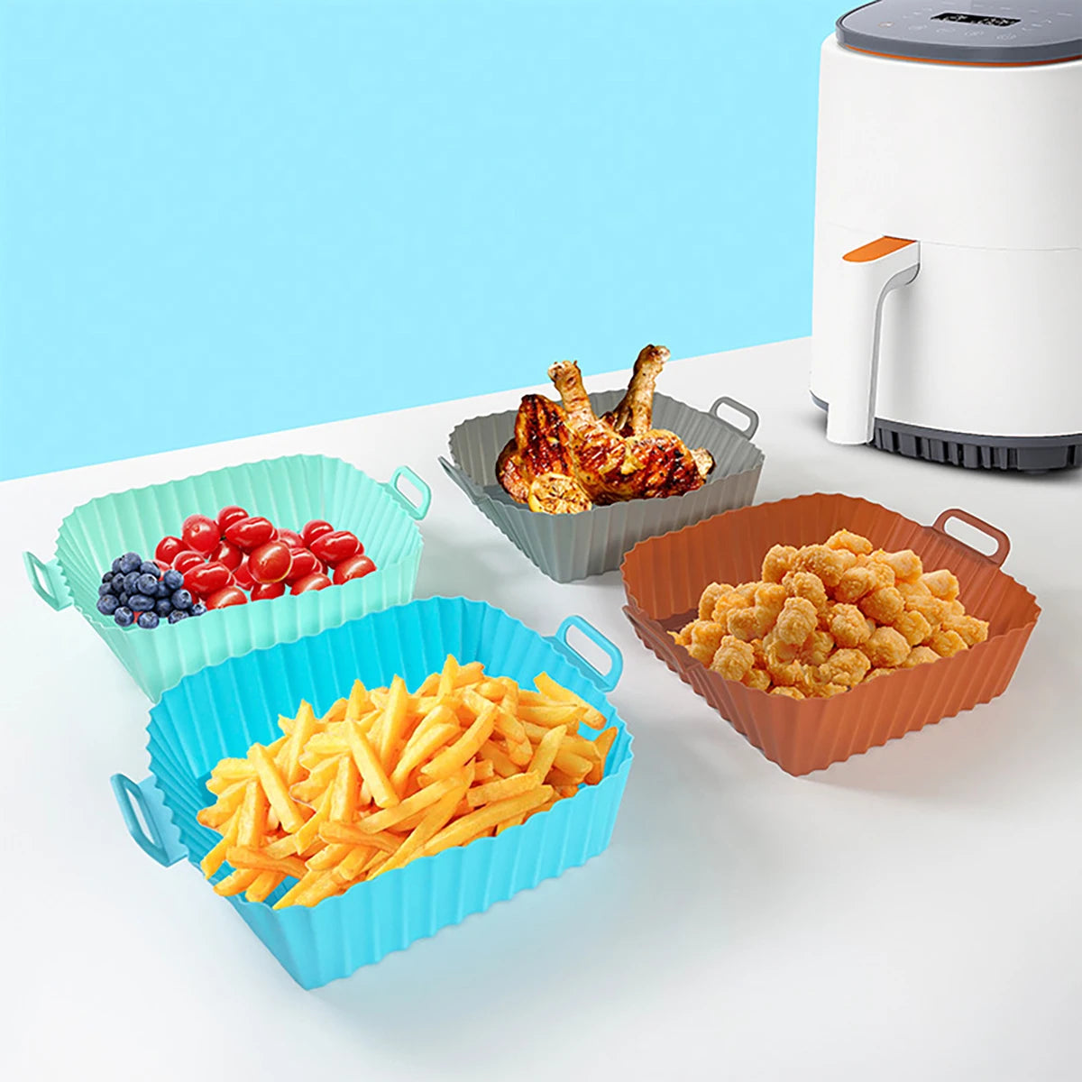 Air Fryer Silicone Liners Pot For Nonstick Baking Pan