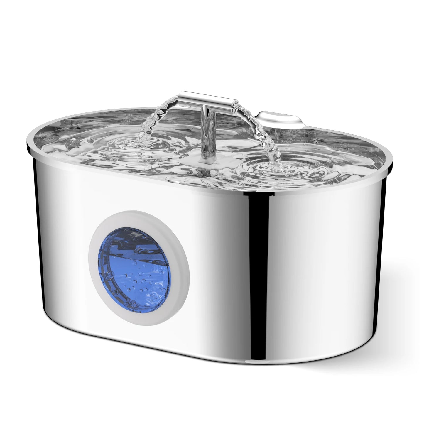 Stainless Steel Cat Water Fountain With Visible Water Level Window
