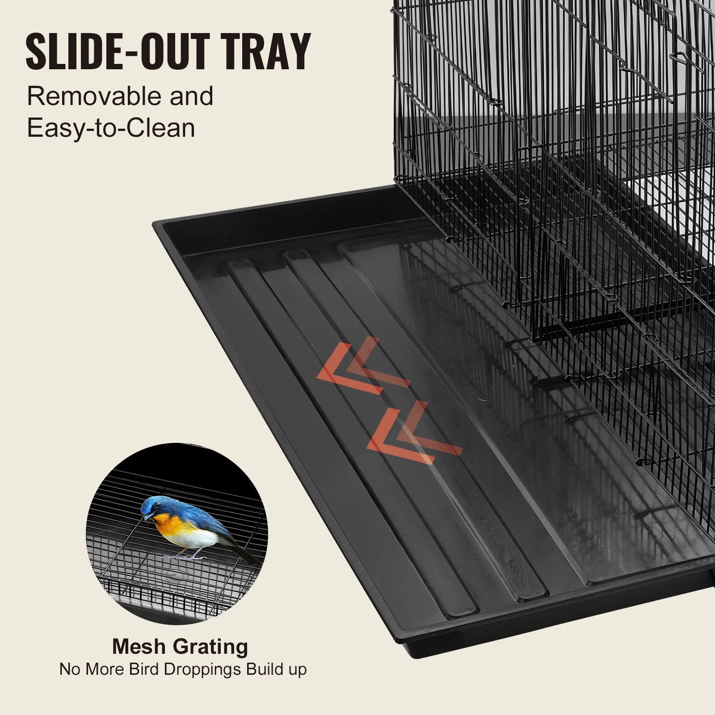 SucceBuy Stackable Divider Bird Cage With Travel Handle For Birds