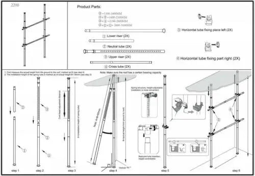 Garment Rack Storage Hanger Organizer For Ceiling And Floor Metal