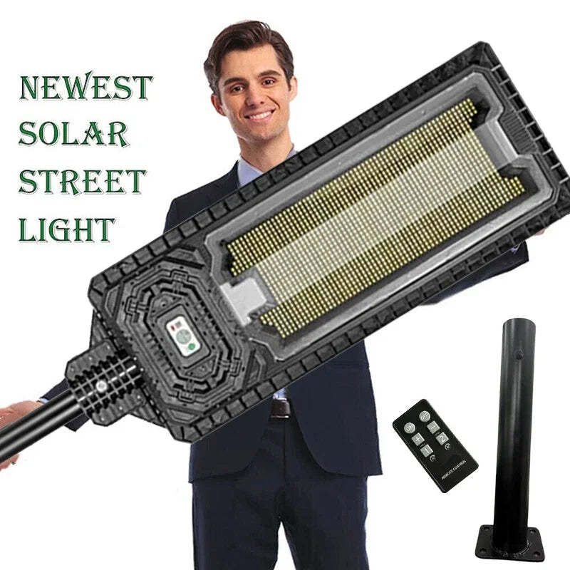 9000mAh Solar Street Light Dusk To Dawn Waterproof Outdoor Lamp