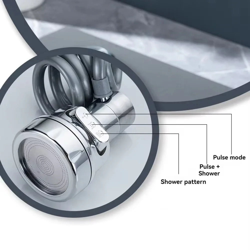 3 Mode Sink Faucet 360 Degree Rotation Water Saving Tap