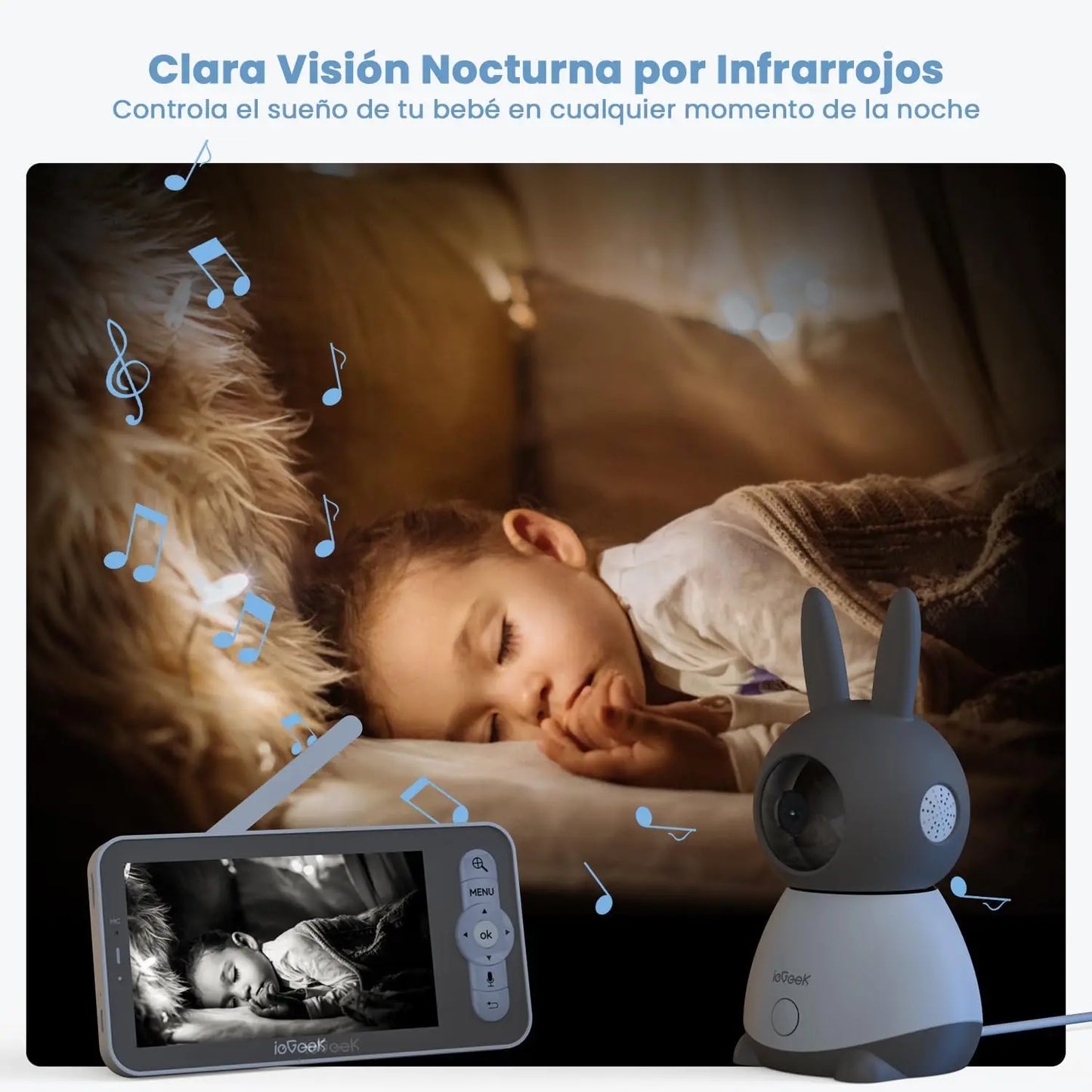 IEGEEK 2K 3MP Baby Surveillance Camera With 360 PTZ