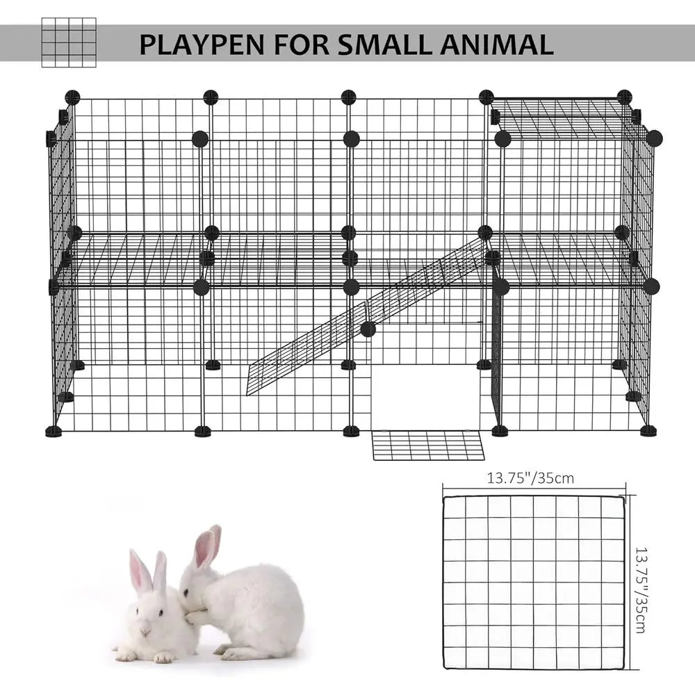 36 Panels Small Animal Playpen With Door For Rabbits