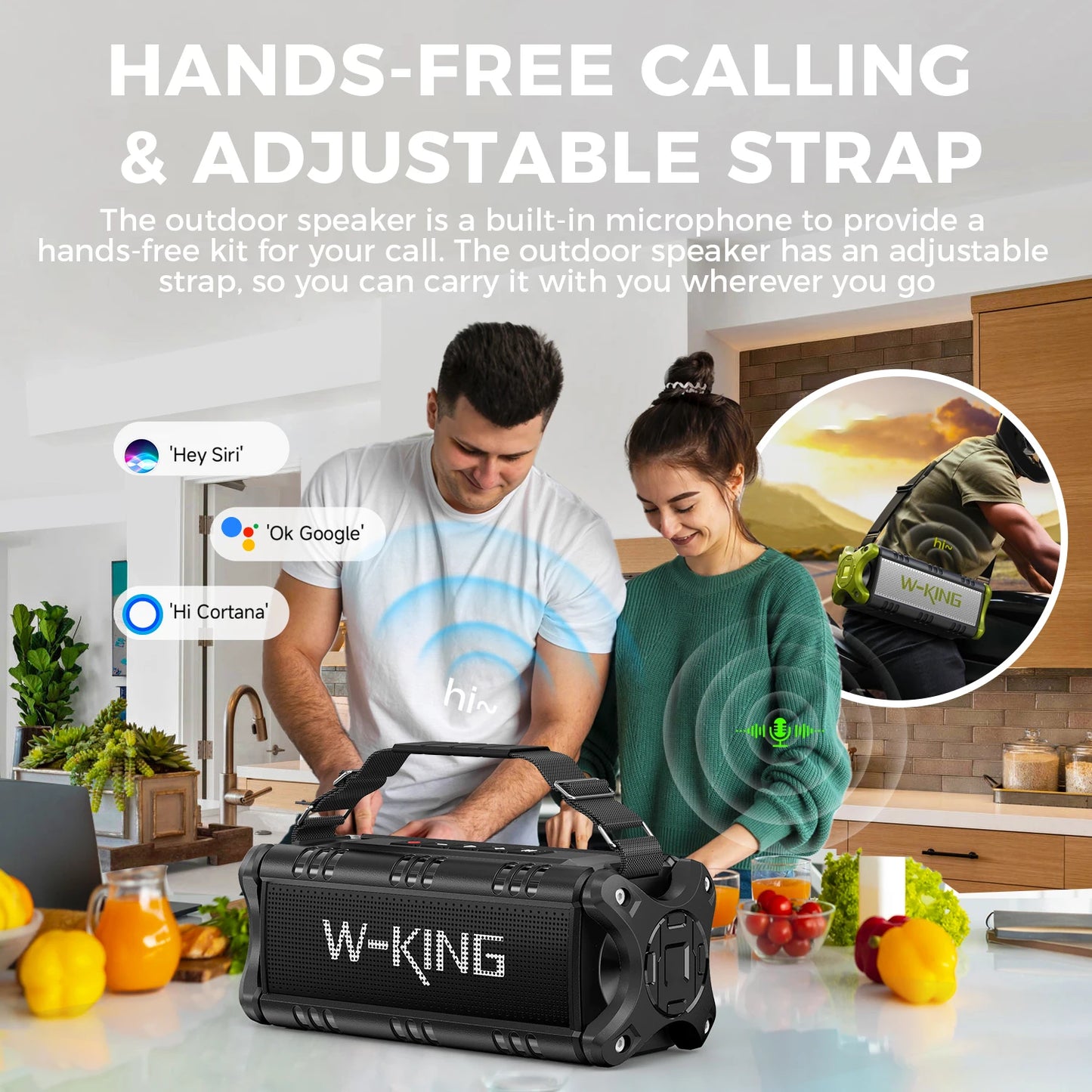 W-King D8 Bluetooth Speaker 50W RMS IPX6 Waterproof