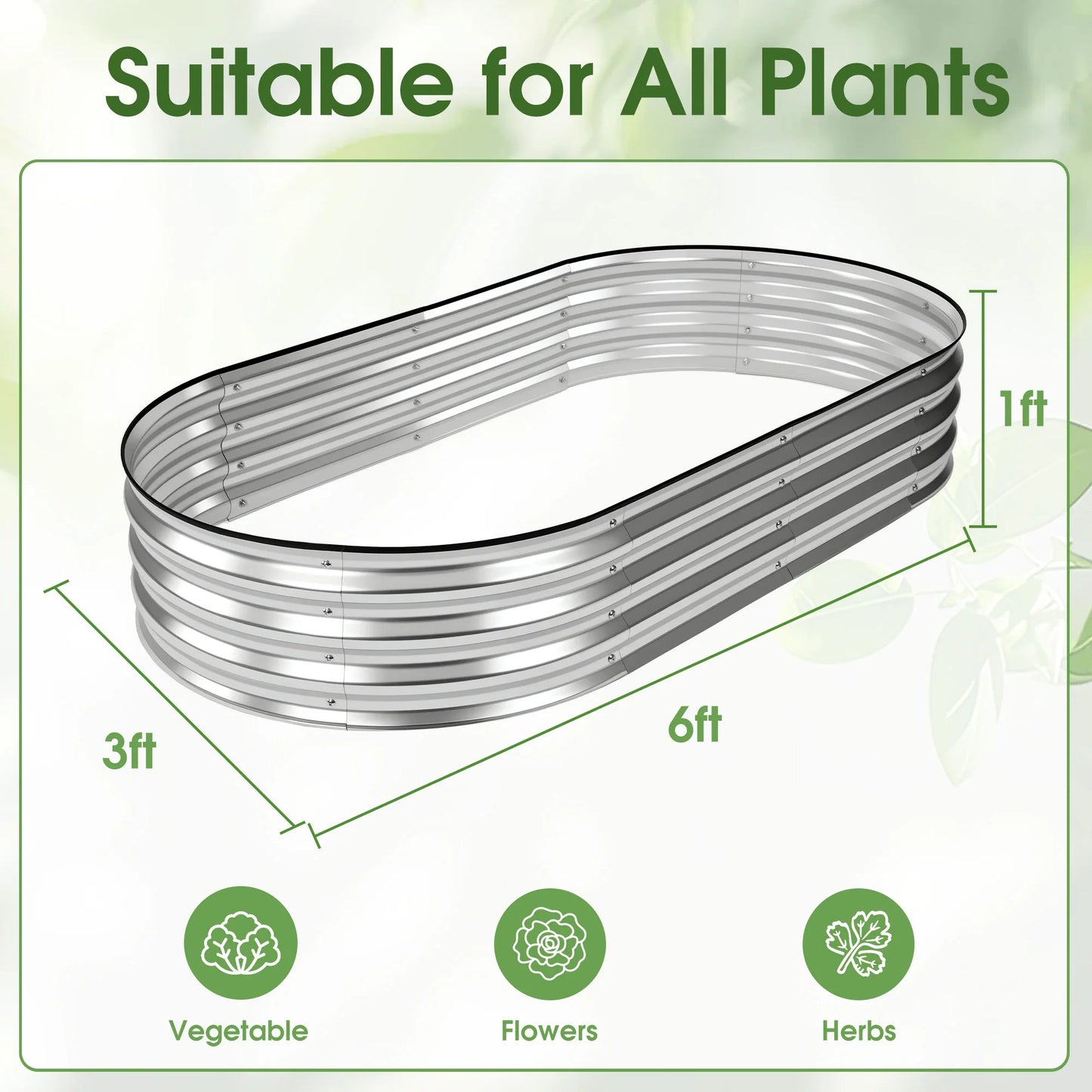 JHK Outdoor Metal Planter Box Raised Garden Bed For Backyard