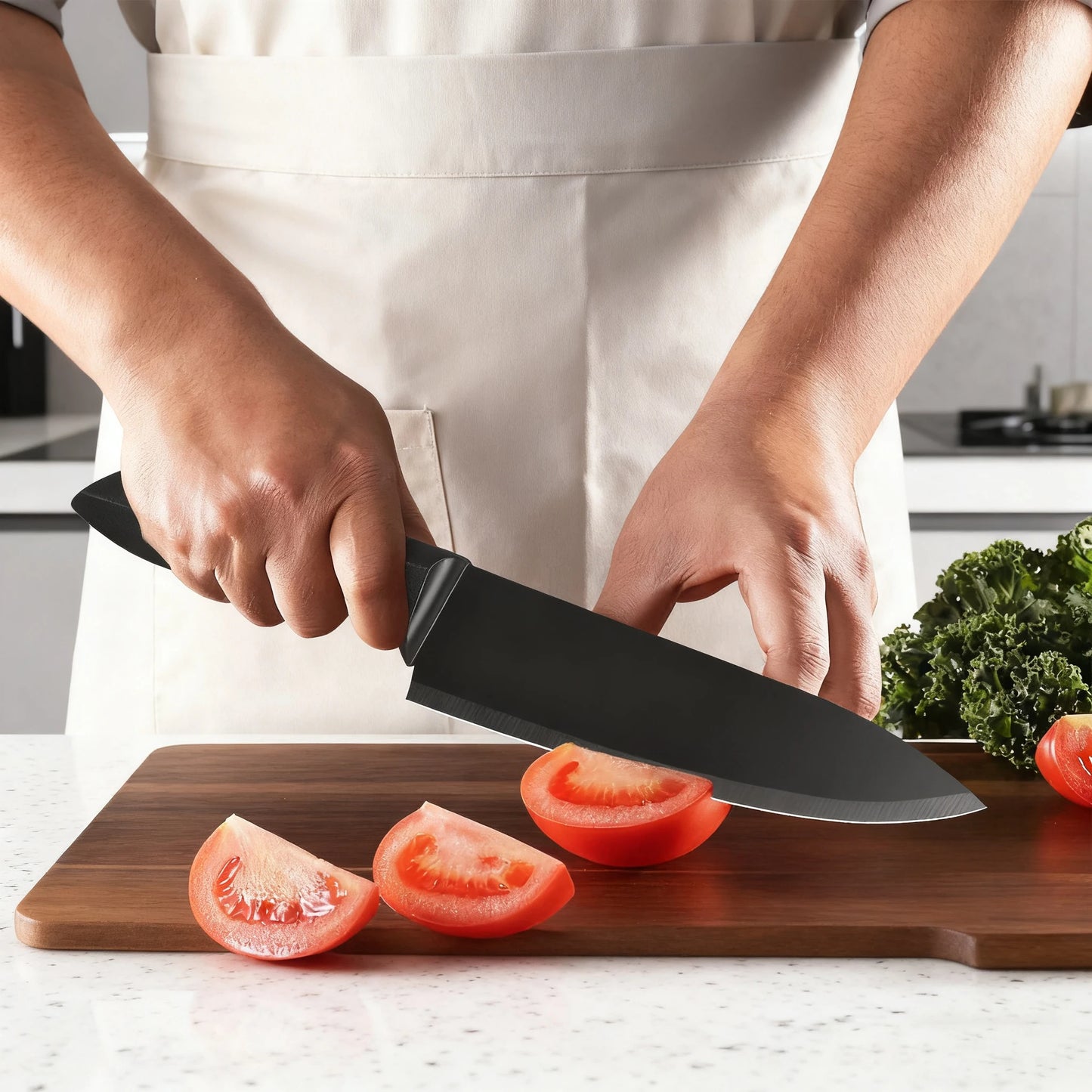 Kitchen Knife Set With Block And Ergonomic Stainless Steel Blades