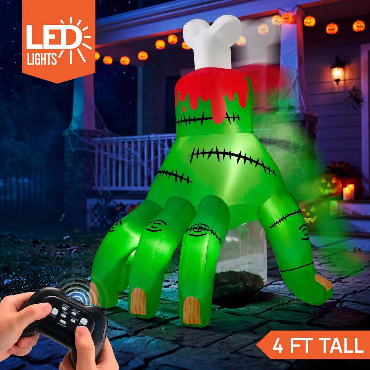 Joyfy Halloween Inflatable Zombie Hand With LED Lights And Music