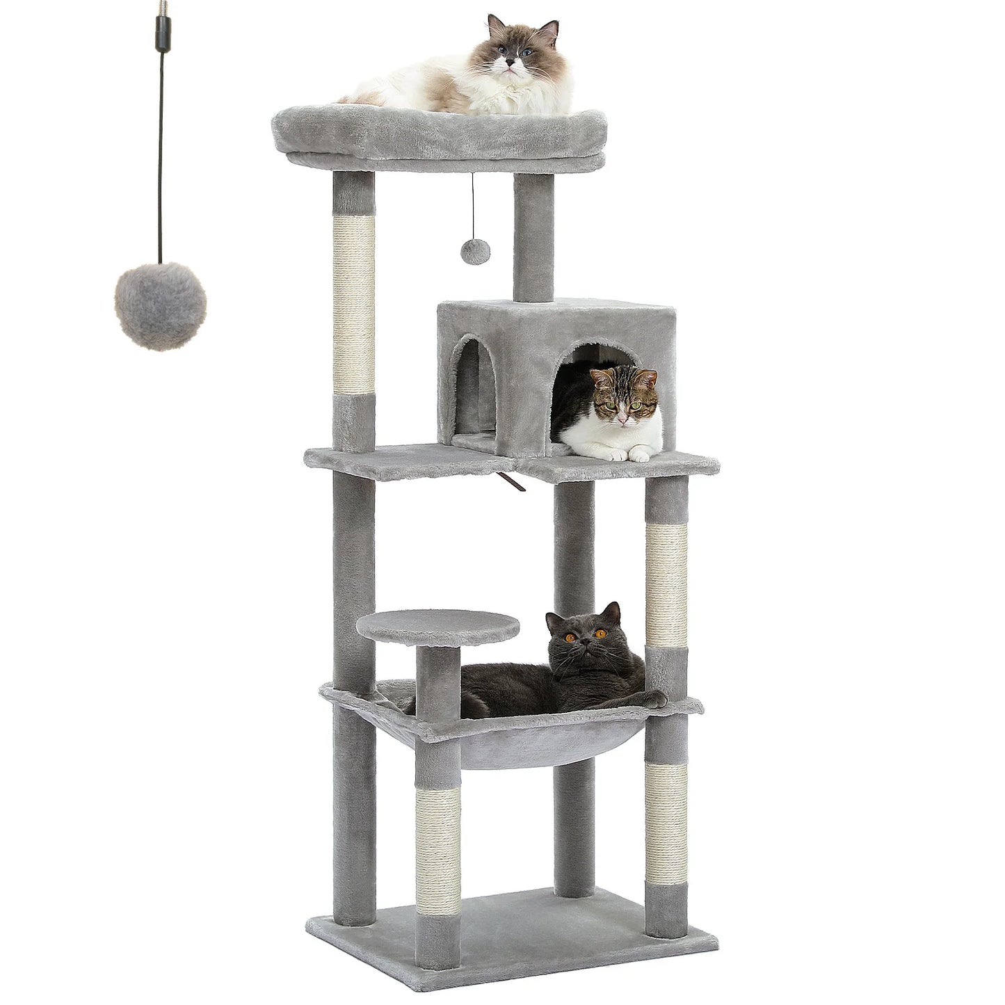 PAWZ Road Five Level Cat Tree Indoor Tower With Hammock