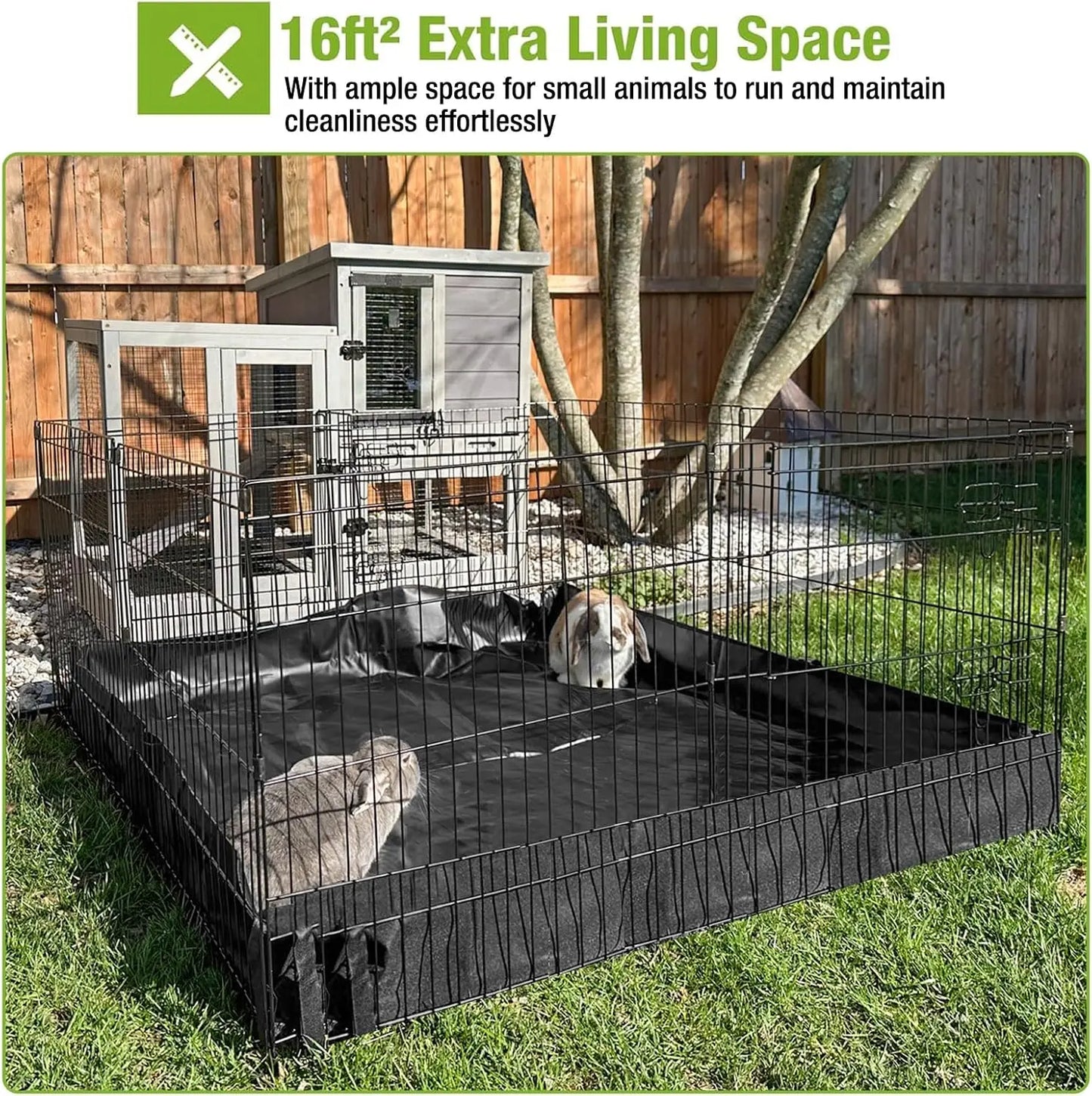 Rabbit Playpen Indoor Outdoor Enclosure With Waterproof Floor Liner