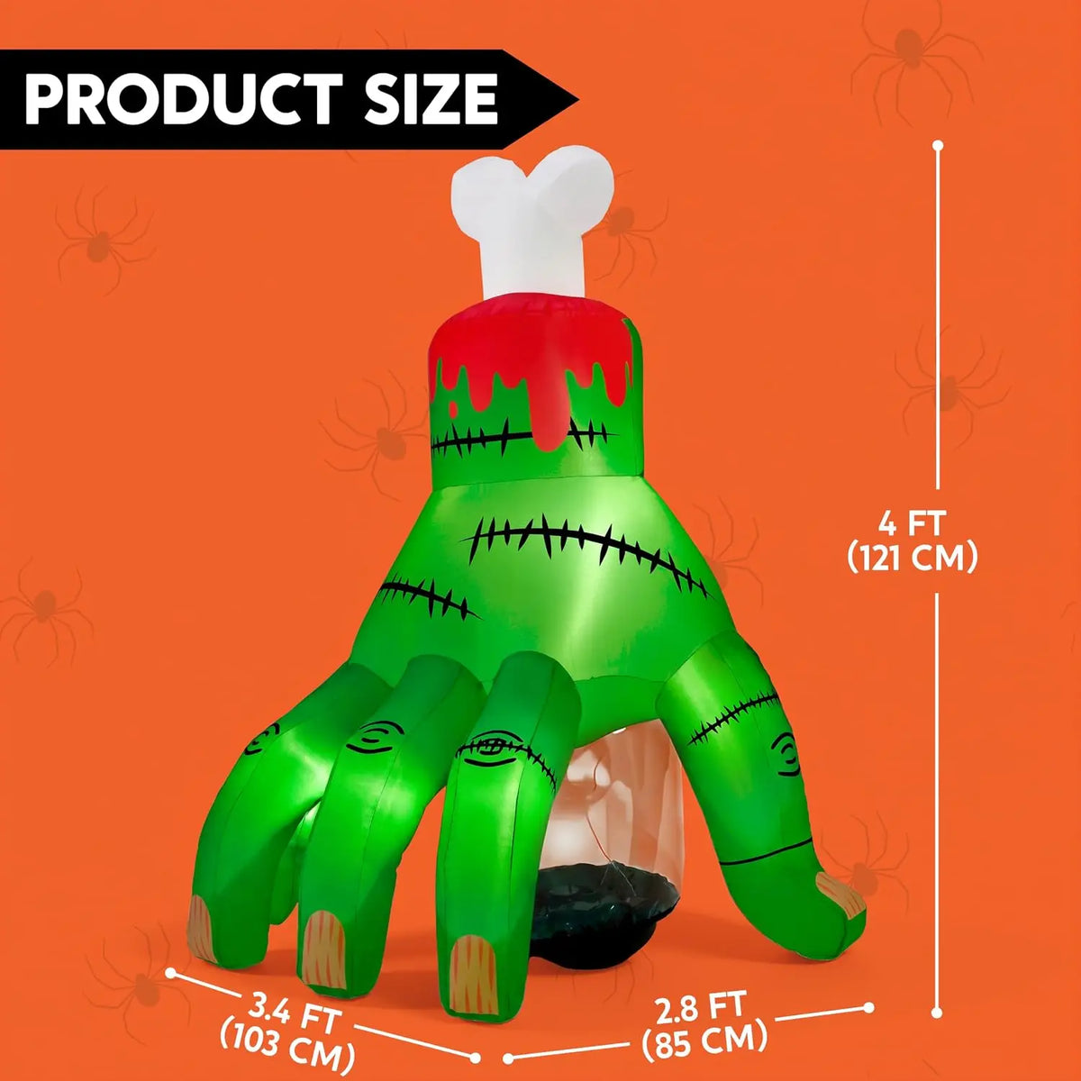 Joyfy Halloween Inflatable Zombie Hand With LED Lights And Music