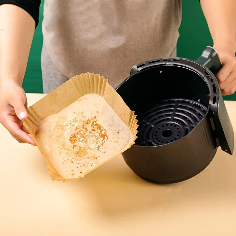 Square Silicone Air Fryer Liners Disposable Nonstick 50 100 Pack