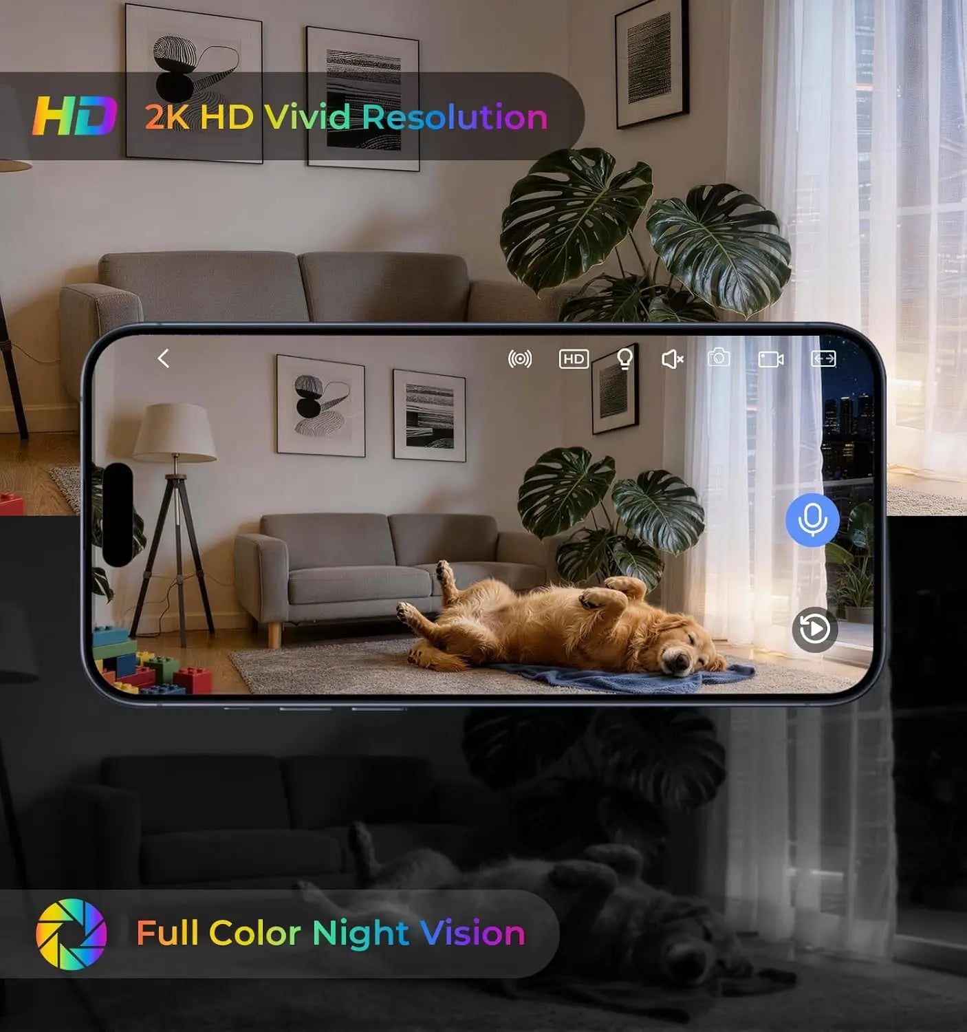 WESECUU Clock Camera 2K Security Indoor Two Way Talk