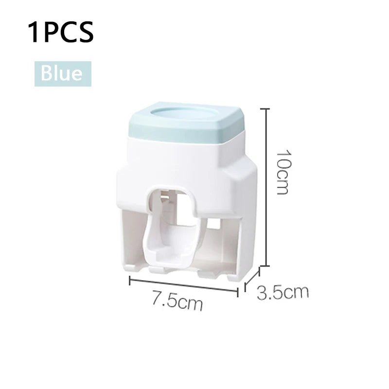 Automatic Toothpaste Dispenser And Wall Mount Toothbrush Holder Gadget