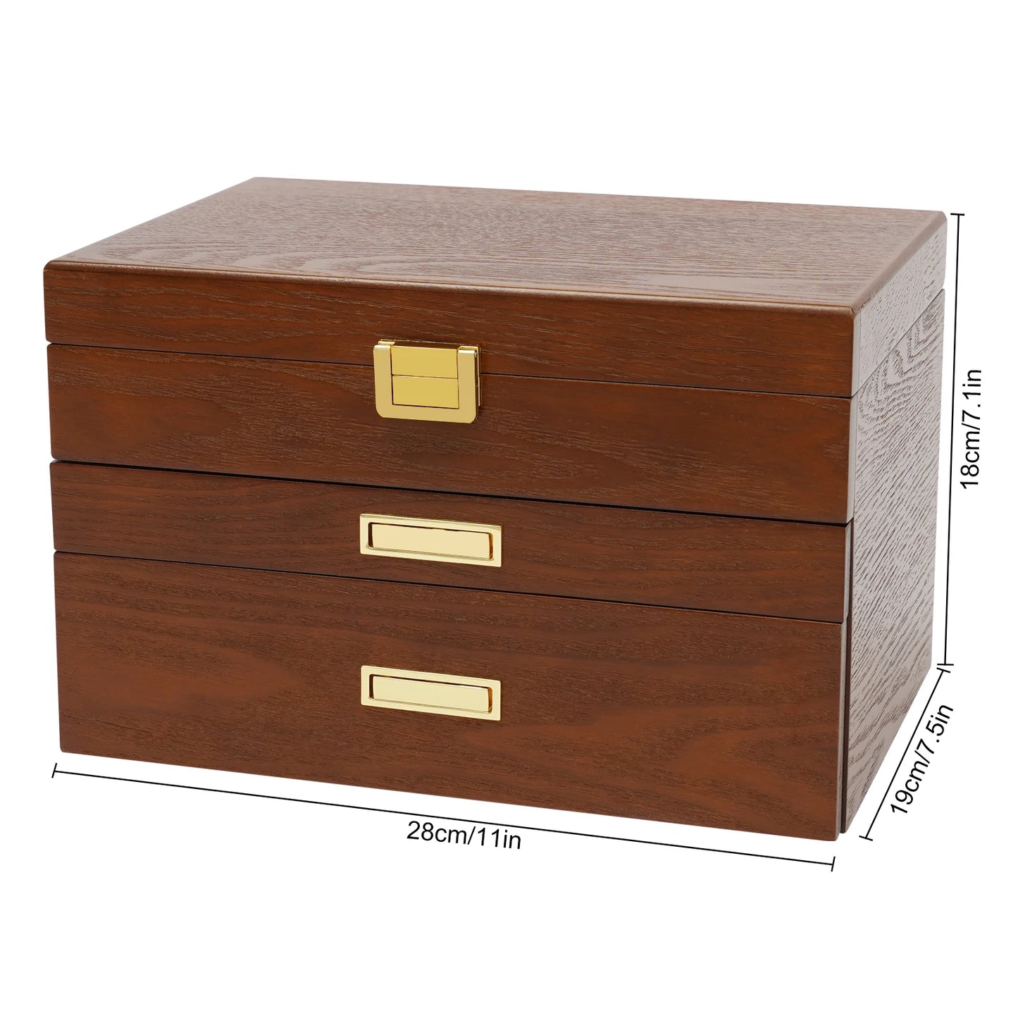 3 Tier Jewelry Box With Pull Out Drawers For Earrings