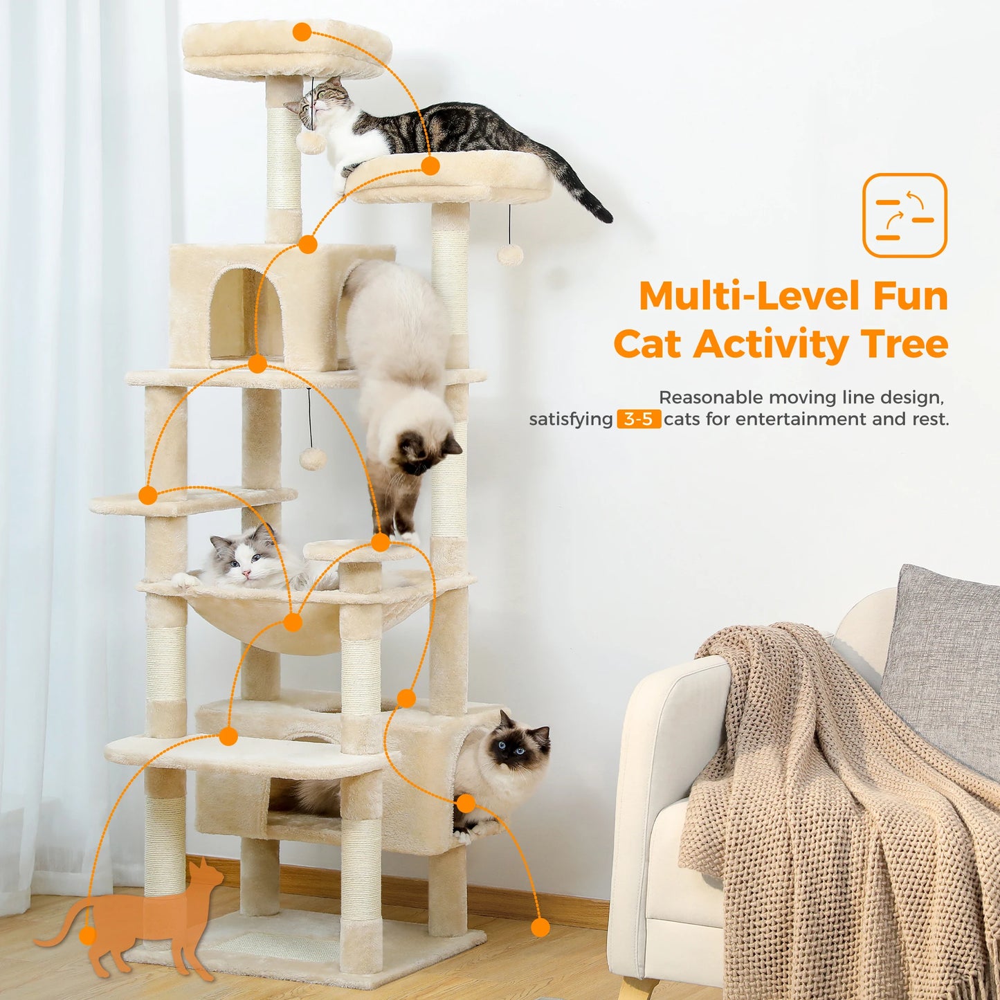 PAWZ Road Large Cat Tree And Tower Indoor Cats Playground