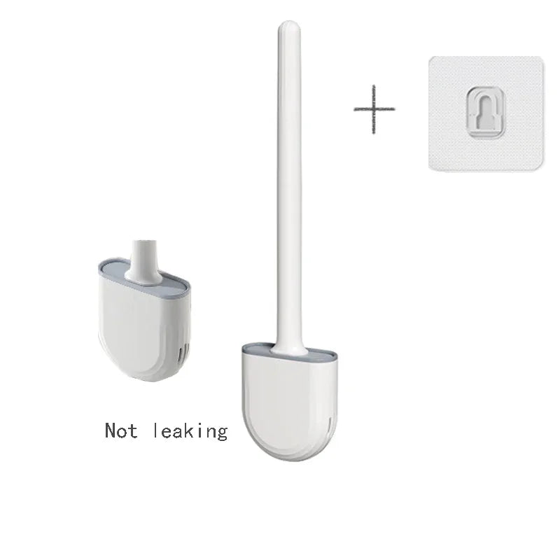Hanging Silicone Toilet Brush With Long Handle And Quick Dry