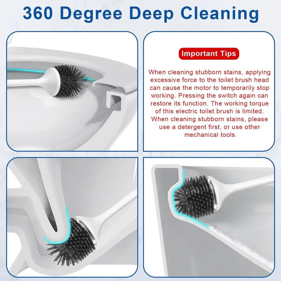 Silicone Toilet Brush With Ventilated Holder And Stand