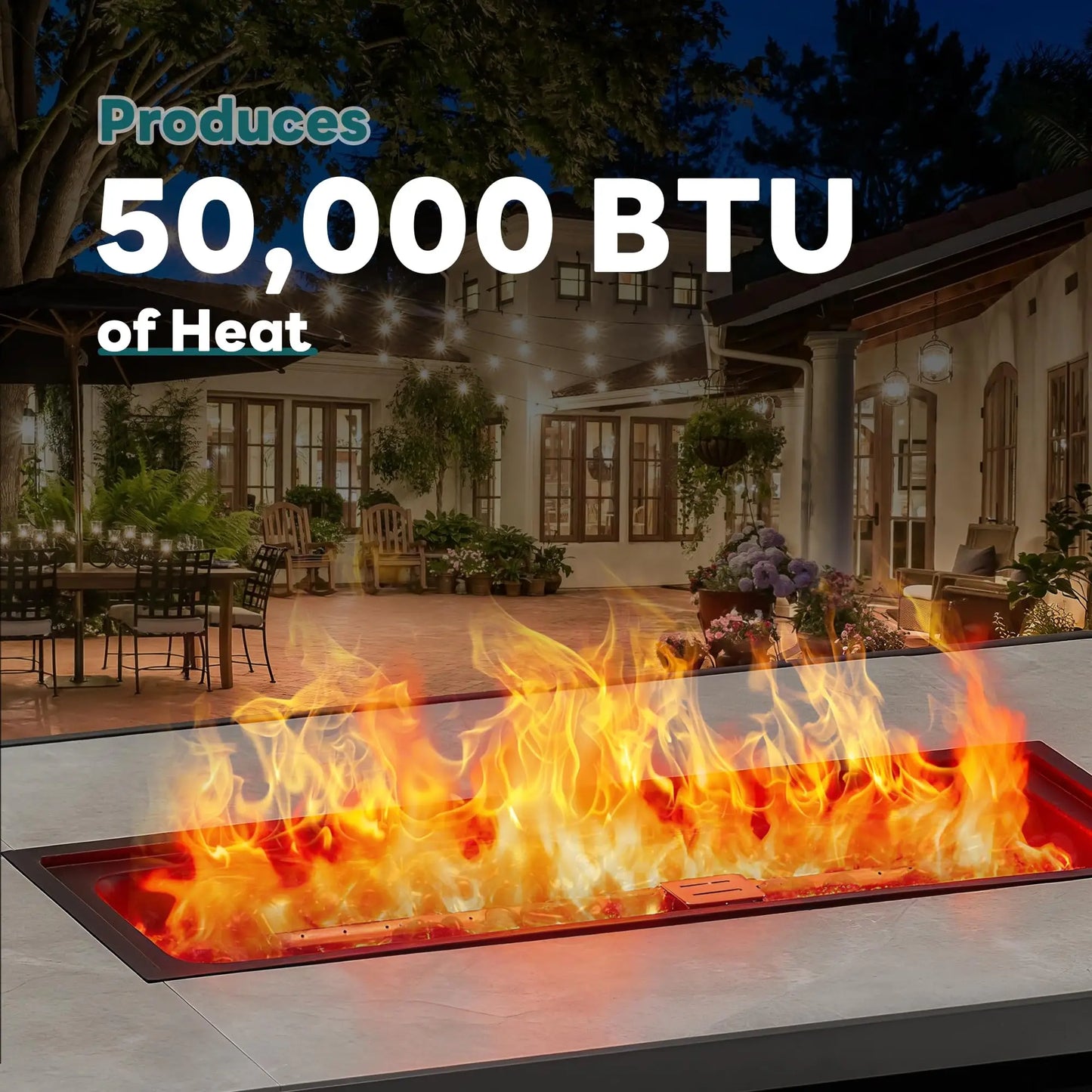 JHK Outdoor Propane Fire Pit Table 50,000 BTU CSA Certified