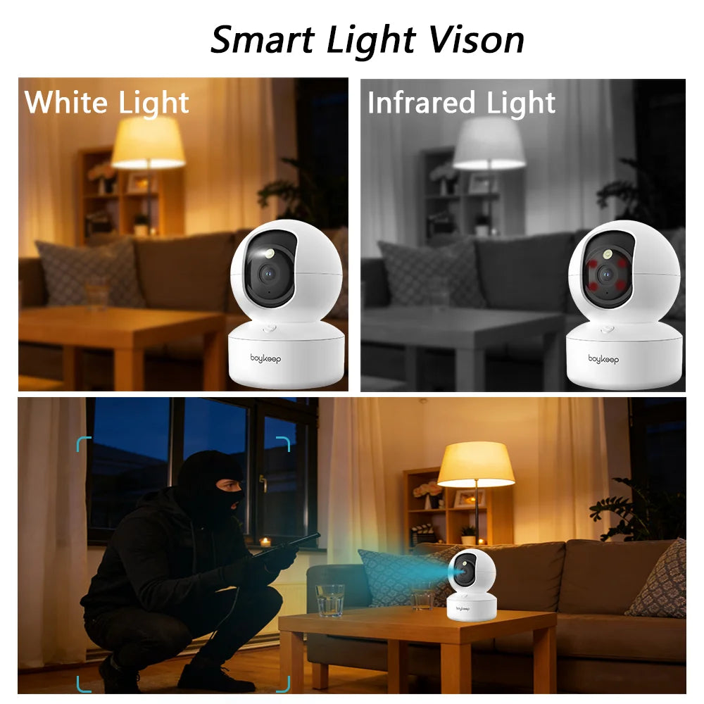 BoyKeep 2K Smart WiFi Indoor Security Camera With 360 PTZ