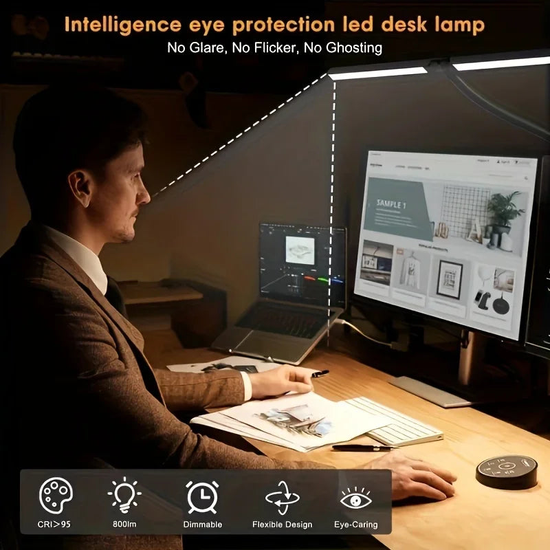 SZRSTH LED Desk Lamp With Five Color Dimmer Eye Care