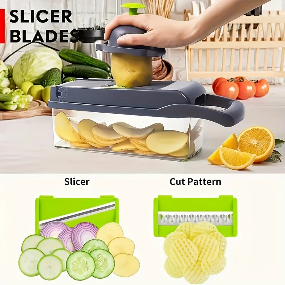 Ledibaby 16-In-1 Manual Vegetable Chopper Set With Blades