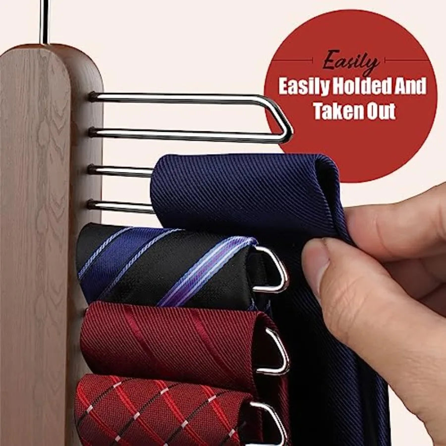 Tie Hanger For Closet Storage 360 Rotating Wooden Tie Organizer