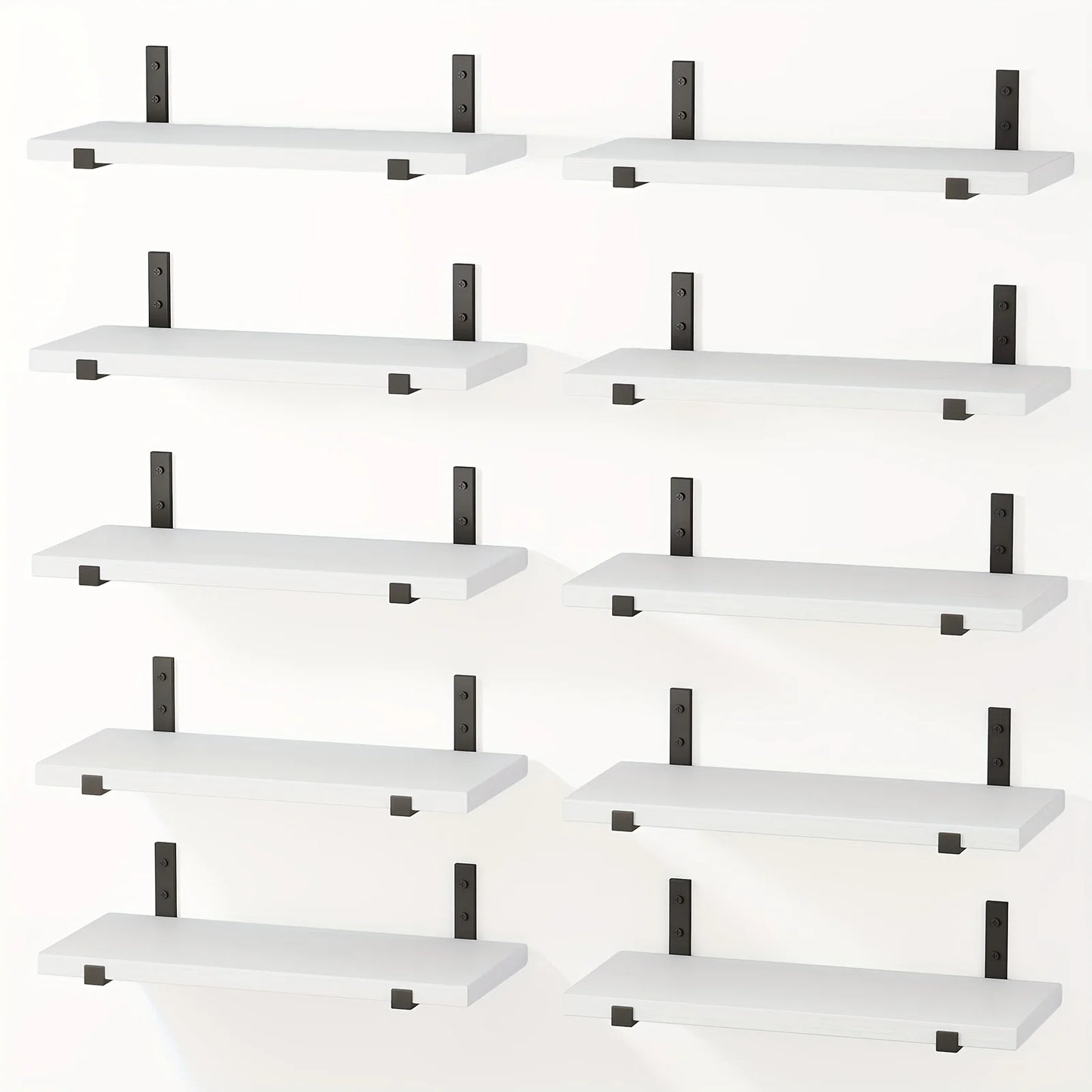 JUSFIT Bamboo Wood Floating Shelves Set of 5 Wall Shelves