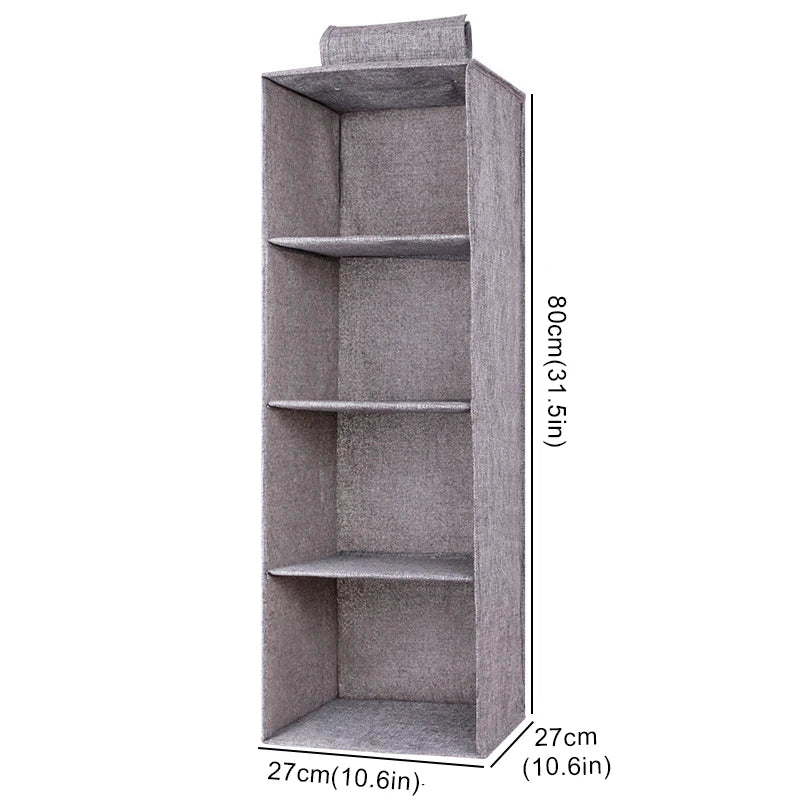 Cotton Linen Hanging Closet Organizer With Drawers