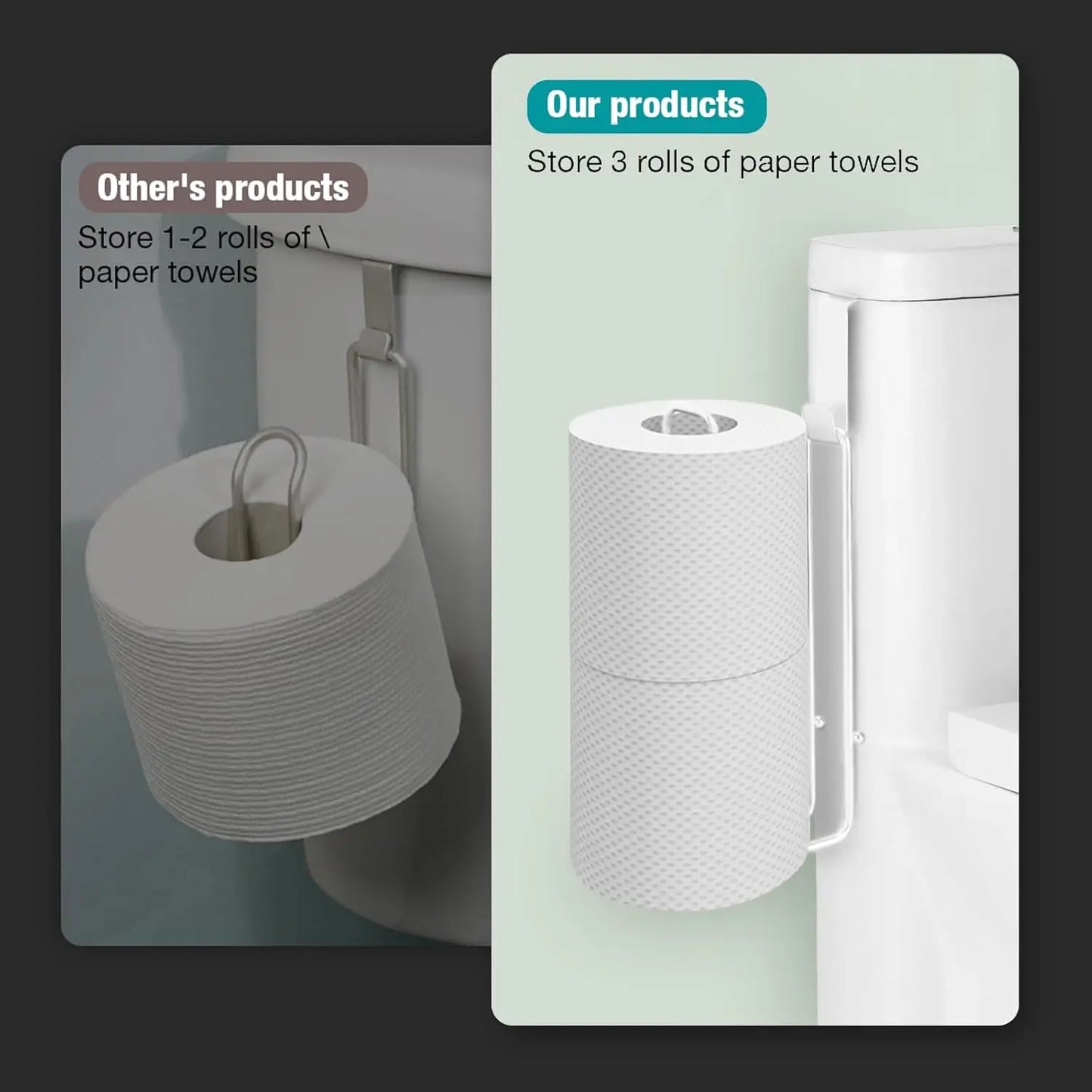 Over Tank Toilet Paper Holder Stainless Steel Wall Mount