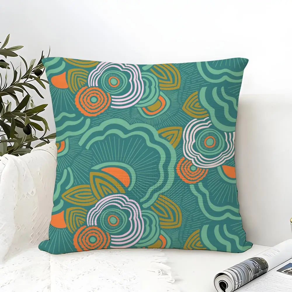 Elizabeth Olwen Modern Flowers Pillow Case Linen Cushion Cover