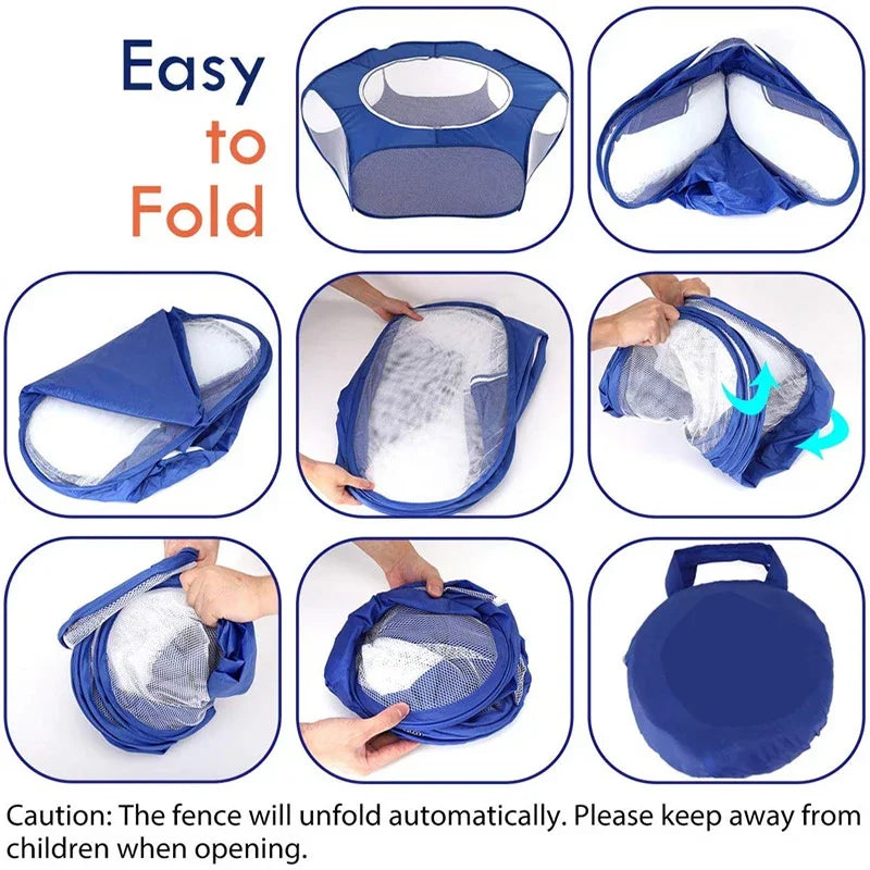 Foldable Transparent Pet Cage Playpen For Dogs Cats And Rabbits